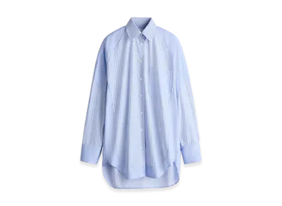 H&M x Stella McCartney Women's Oversized Panel Poplin Shirt "Blue/Stripe"