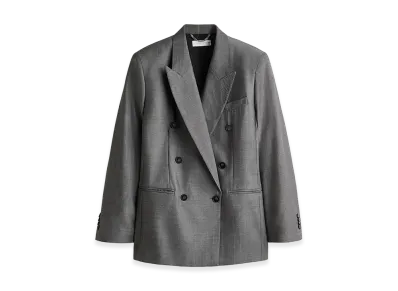 H&M x Stella McCartney Women's Double-Breasted Wool Blazer "Dark Gray/Pinstripe"