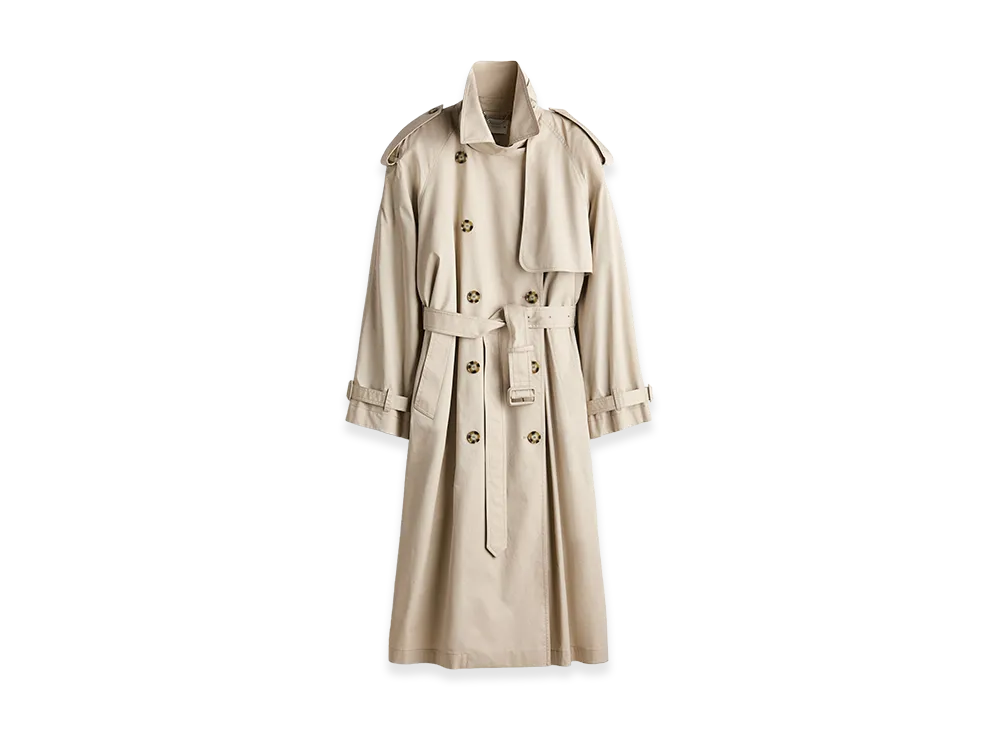H&M x Stella McCartney Women's Oversized Trench Coat "Light Beige"