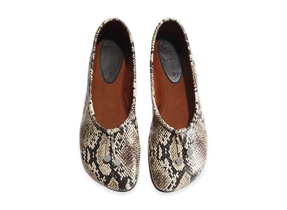 H&M x Stella McCartney Women's Snakeskin Print Flat Shoes "Beige"