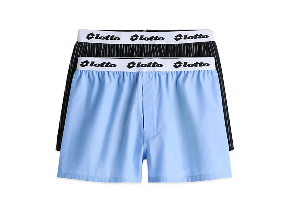 H&M x LOTTO Cotton Boxer Shorts 2-Pack "Light Blue"