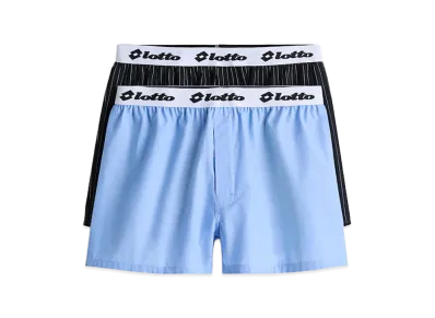 H&M x LOTTO Cotton Boxer Shorts 2-Pack "Light Blue"