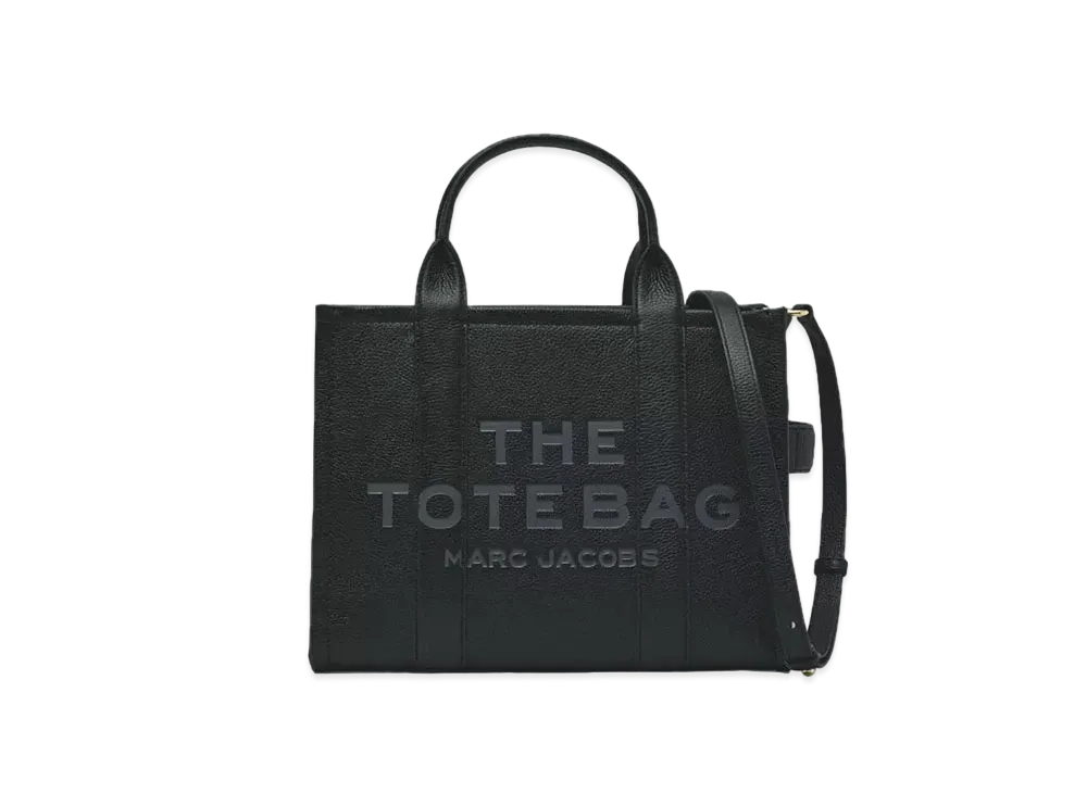 Marc Jacobs The Leather Medium Tote Bag "Black"