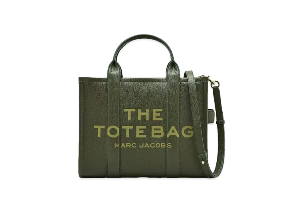Marc Jacobs The Leather Medium Tote Bag "Forest"