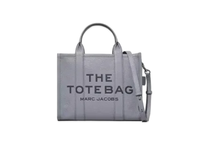 Marc Jacobs The Leather Medium Tote Bag "Wolf Grey"