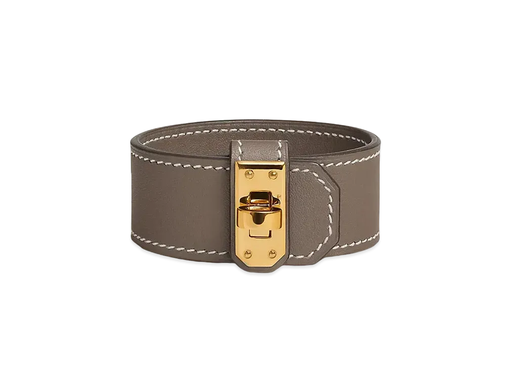 Hermes Kelly Twist Bracelet Small Model "Etoupe/Gold"