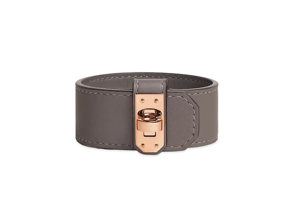 Hermes Kelly Twist Bracelet Small Model "Gris Meyer/Pink Gold"