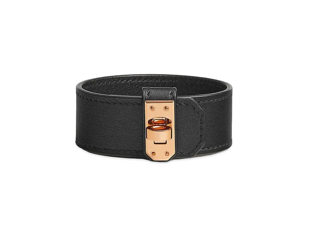 Hermes Kelly Twist Bracelet Small Model "Noir/Pink Gold"