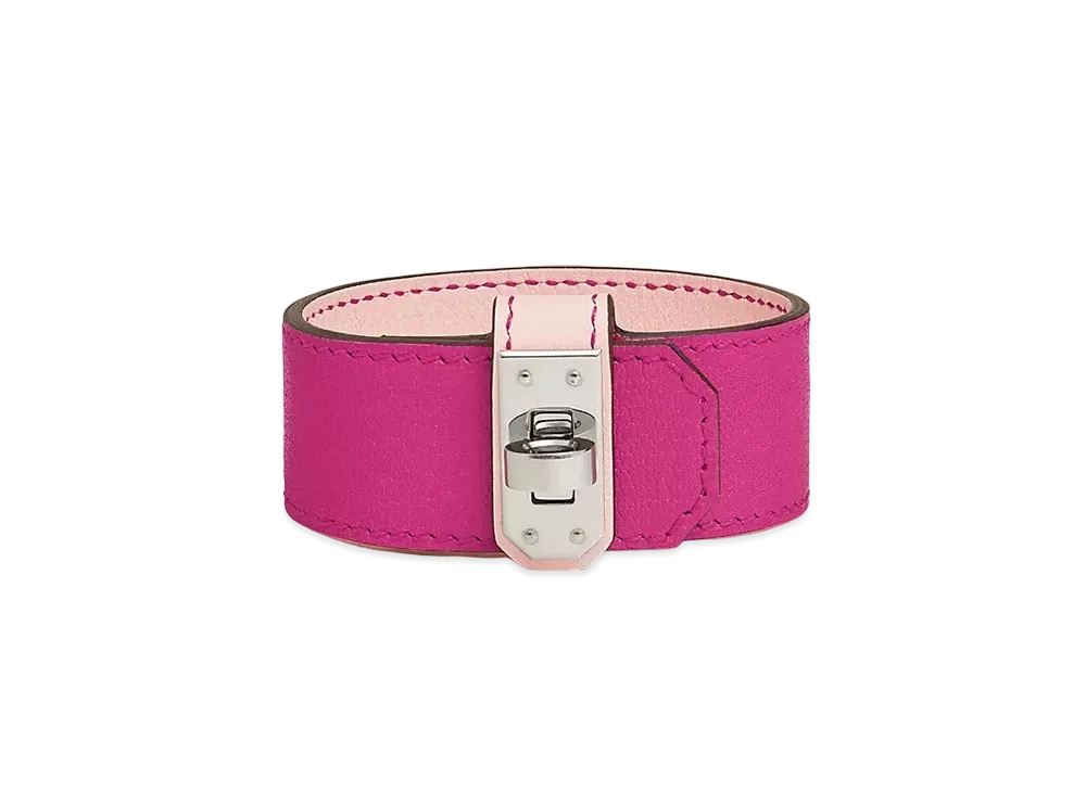 Hermes Kelly Twist Bracelet Small Model "Rose Shocking/Palladium"