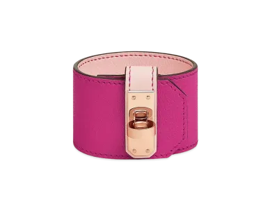 Hermes Kelly Twist Bracelet Large Model "Rose Shocking/Pink Gold"
