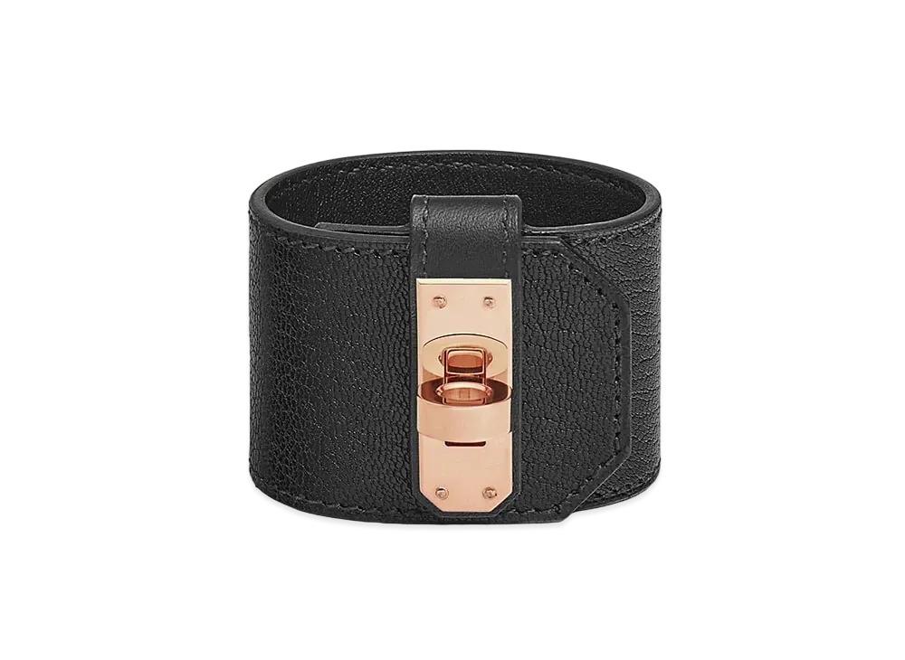 Hermes Kelly Twist Bracelet Large Model "Noir/Pink Gold"