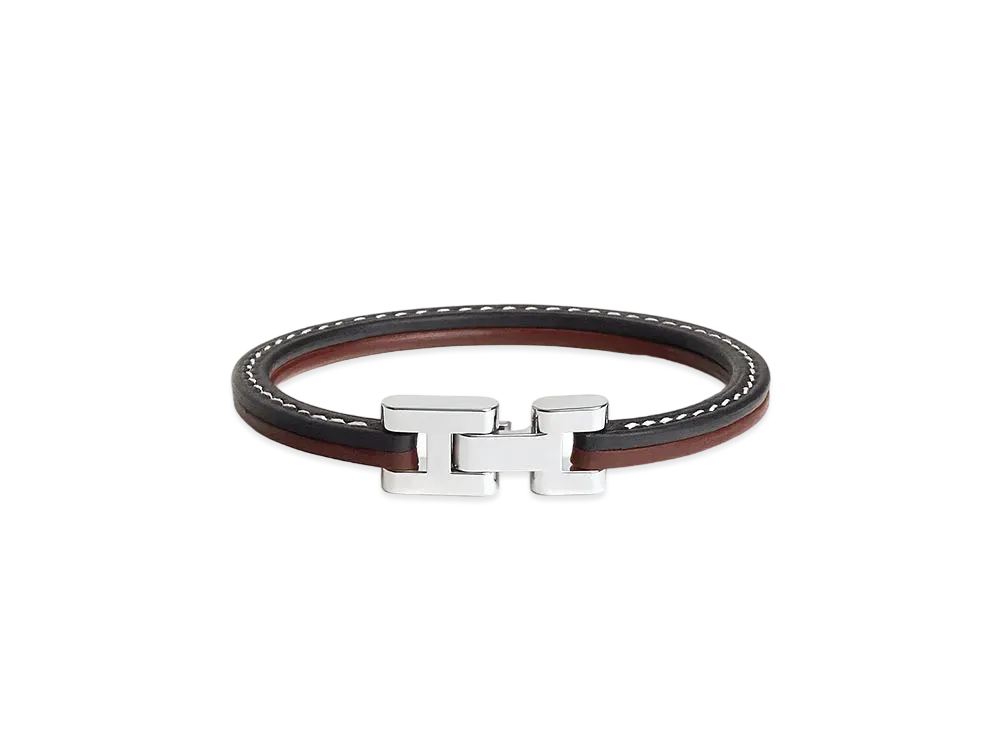 Hermes Palomino Leather Bracelet "Noir/Gold"