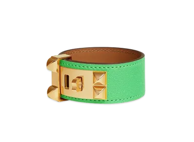 Hermes Collier de Chien 24 Bracelet "Vert Comics/Gold"
