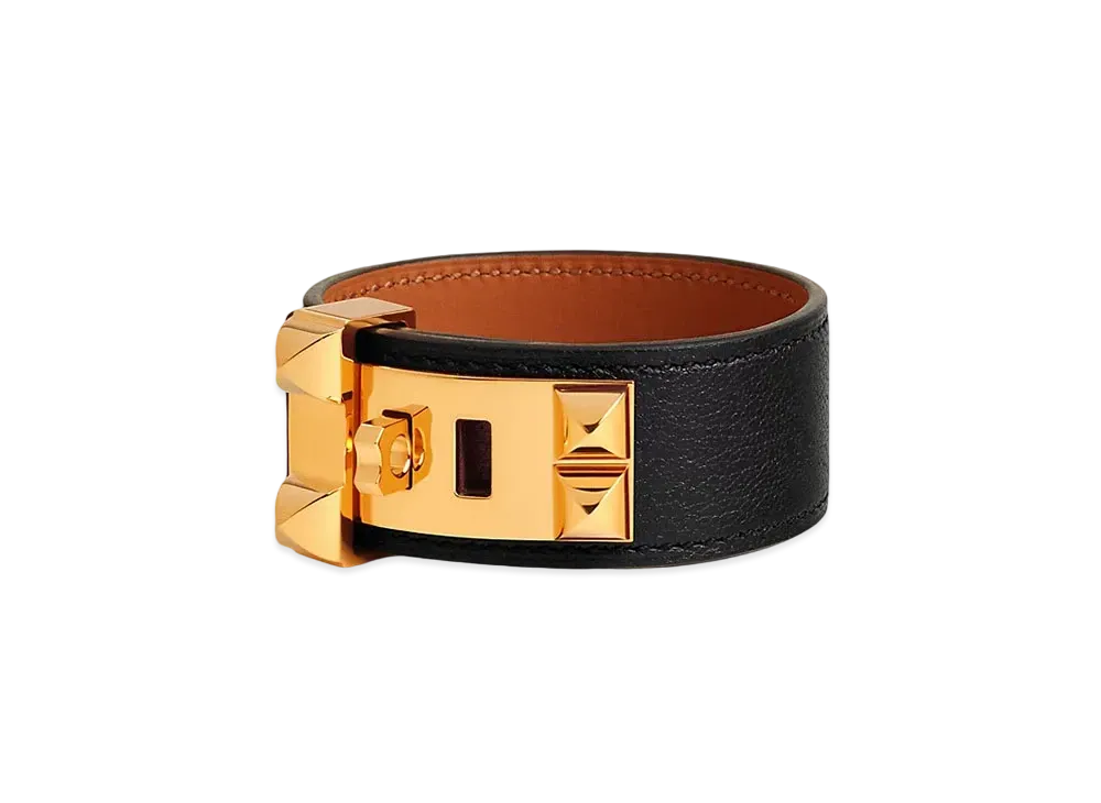 Hermes Collier de Chien 24 Bracelet "Noir/Gold"