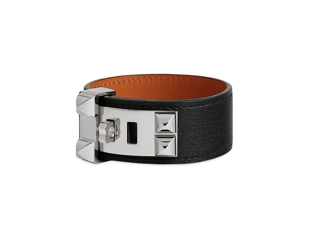 Hermes Collier de Chien 24 Bracelet "Noir/Palladium"