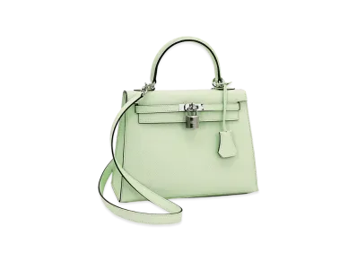Hermes Women's Kelly 25 Veau Epsom Handbag "Vert Fizz"