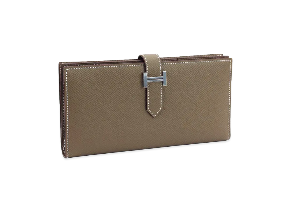 Hermes Bearn Soufflet Epsom Long Wallet "Etoupe"