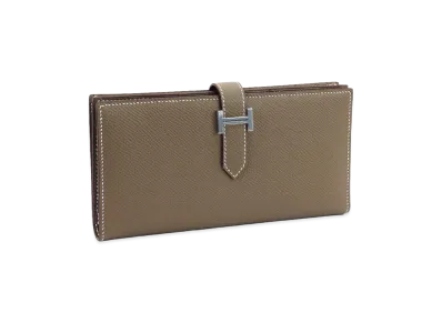 Hermes Bearn Soufflet Epsom Long Wallet "Etoupe"