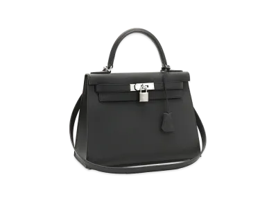 Hermes Women's Kelly 28cm Sellier Veau Epsom Handbag "Noir"