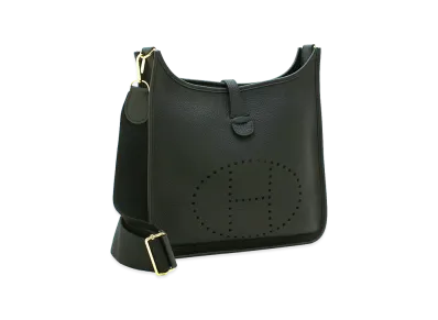 Hermes Women's Evelyne 3 PM 29 Taurillon Clemence Shoulder Bag "Noir"