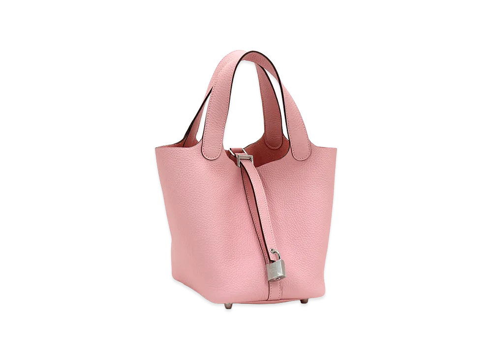 Hermes Women's Picotin Lock Taurillon Clemence "Rose Sakura"