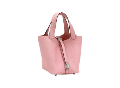 Hermes Women's Picotin Lock Taurillon Clemence "Rose Sakura"