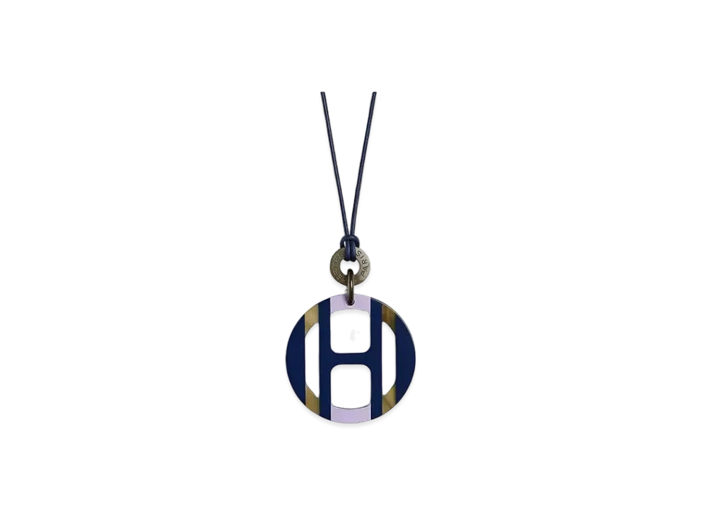 Hermes H Equipe Pendant Buffalo Horn "Lilas"