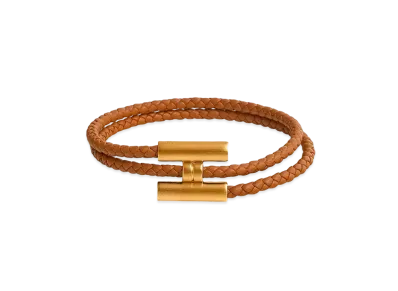 Hermes Tournis Tresse Bracelet Swift "Gold/Brushed Gold"