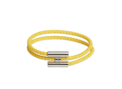 Hermes Tournis Tresse Bracelet "Jaune de Naples/Palladium"