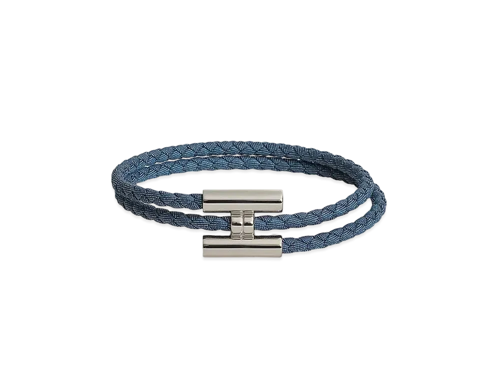 Hermes Tournis Tresse Jean Bracelet "Jean Brut/Palladium"