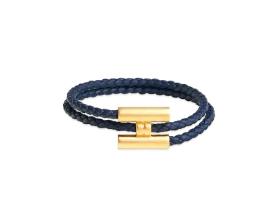 Hermes Tournis Tresse Bracelet "Navy"