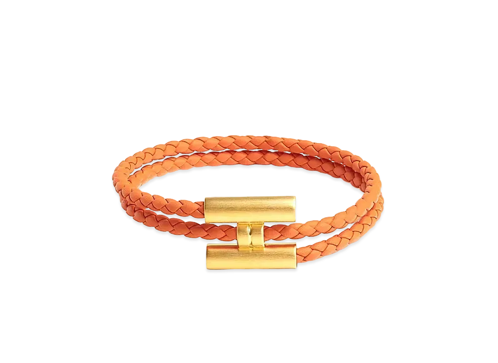 Hermes Tournis Tresse Bracelet "Orange"