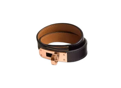 Hermes Kelly Double Tour Bracelet Box Calfskin "Noir/Rose Gold"