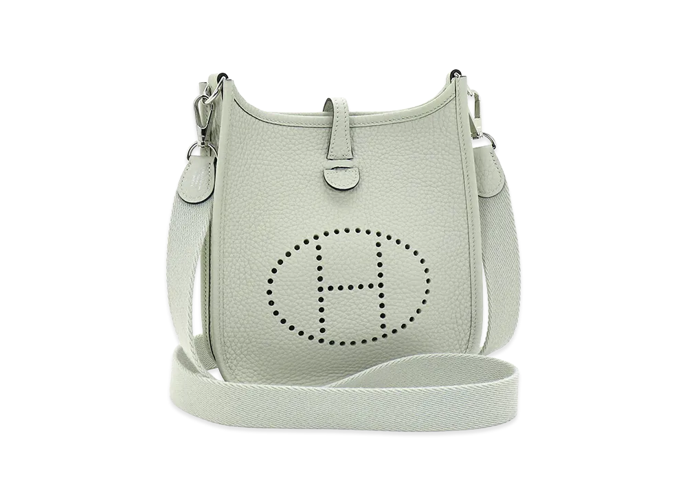 Hermes Women's Evelyne TPM Shoulder Bag Silver-Tone Hardware "Gris Neve/Gris Neve"