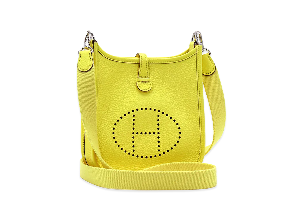 Hermes Women's Evelyne TPM Shoulder Bag Silver-Tone Hardware "Limoncello/Limoncello"