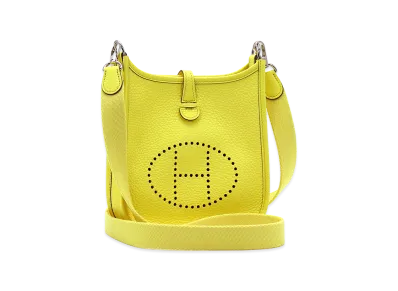 Hermes Women's Evelyne TPM Shoulder Bag Silver-Tone Hardware "Limoncello/Limoncello"