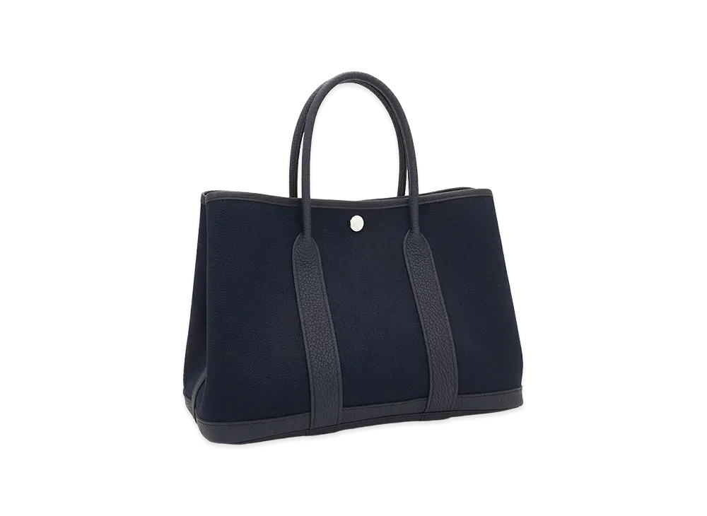 Hermes Women's Garden Party TPM 30 Toile Militaire Negonda Tote Bag "Prunoir/Bleu Indigo"