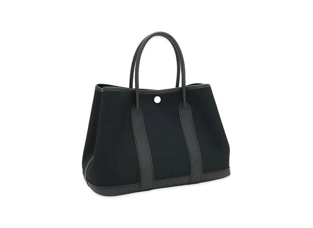 Hermes Women's Garden Party TPM 30 Toile Militaire Negonda Tote Bag "Noir"