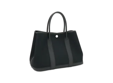 Hermes Women's Garden Party TPM 30 Toile Militaire Negonda Tote Bag "Noir"