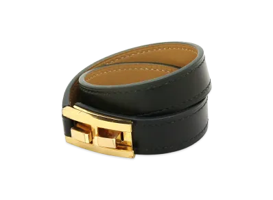 Hermes Drag Double Tour Bracelet "Noir"