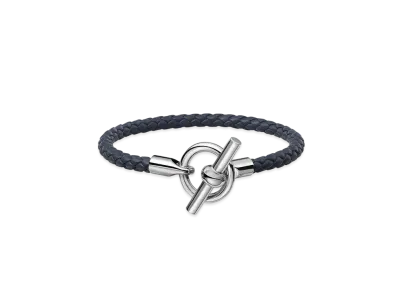 Hermes Glenan Bracelet Calfskin "Bleu Indigo/Palladium"