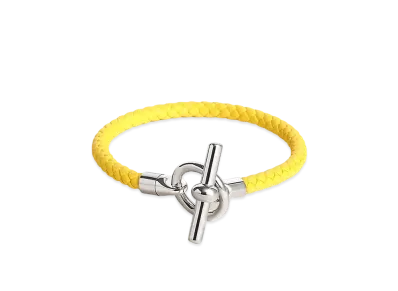 Hermes Glenan H Bracelet "Jaune de Naples/Palladium"