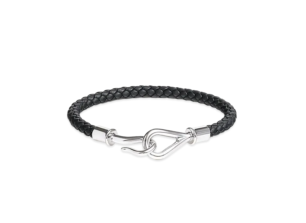 Hermes Jumbo H Bracelet "Noir/Palladium"
