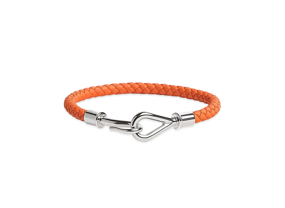 Hermes Jumbo H Bracelet "Orange/Palladium"
