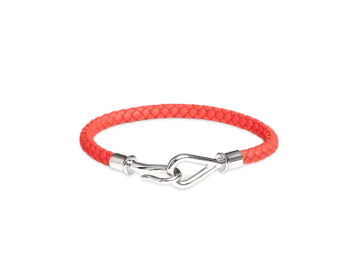 Hermes Jumbo H Bracelet "Orange Field/Palladium"