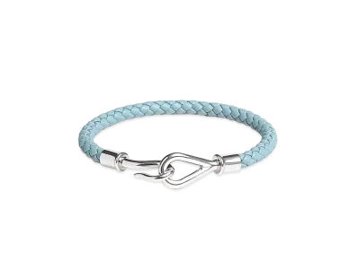 Hermes Jumbo H Bracelet "Bleu Lin/Palladium"
