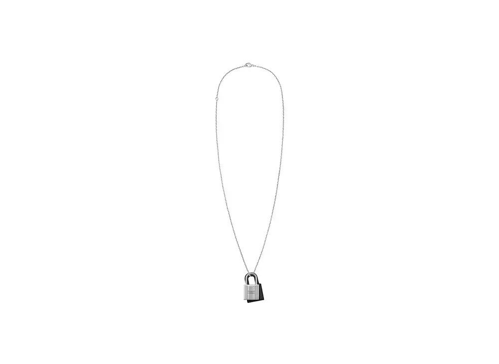 Hermes Small O Kelly Pendant Swift "Palladium/Noir"