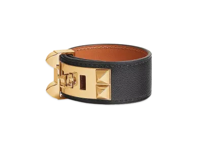 Hermes Collier de Chien 24 Bracelet "Noir/Gold"