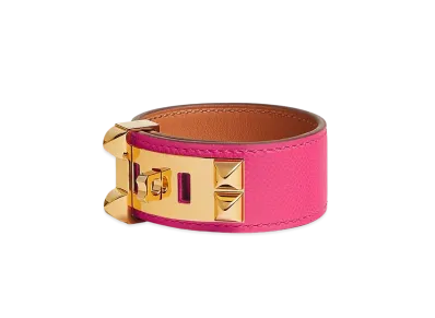 Hermes Collier de Chien 24 Bracelet "Rose Extreme/Gold"