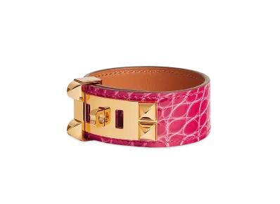 Hermes Collier de Chien 24 Bracelet "Rose Extreme/Gold"